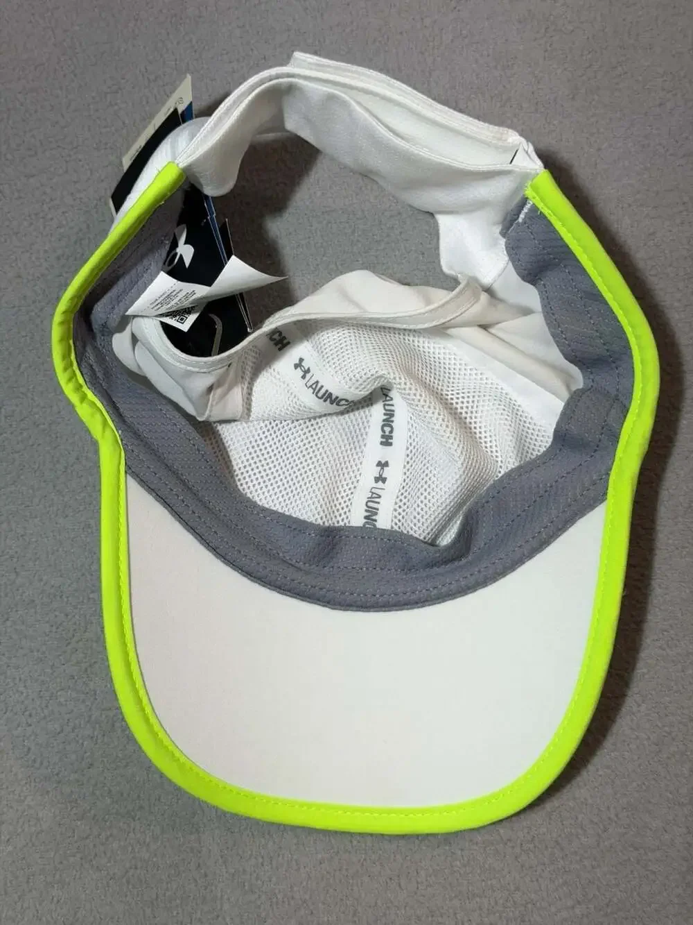 Under Armour Women's Launch Run Visor White Lime Surge Reflective NWT